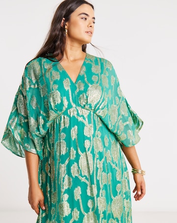 Joanna Hope Metallic Jacquard Tea Dress