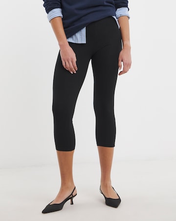 Black Cotton Cropped Legging