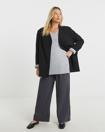 Cosy Yarn Grey Marl V-Neck Tunic