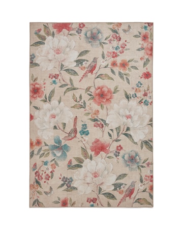 Catherine Lansfield Pippa Floral Birds Washable Rug