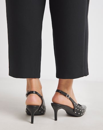 Melinda Studded Pointy Toe Slingback Shoes - Extra Wide Fit (EEE)