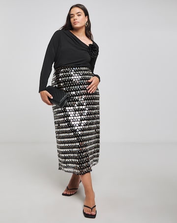 Joanna Hope Jersey Ruched Top With Detachable Corsage