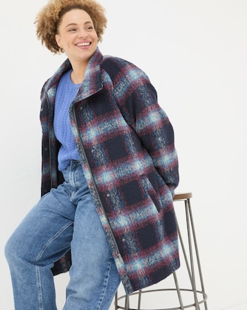FatFace Freya Wool Blend Check Coat