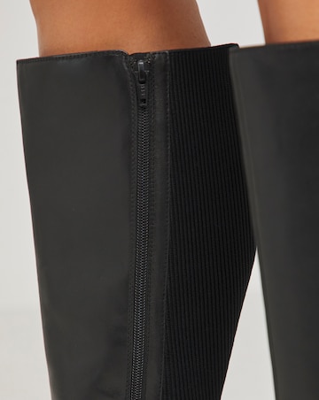 Ashleigh Leather Stretch Boots Extra Wide Fit (EEE) Super Curvy/Curvy Plus Calf