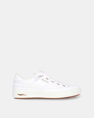 Skechers White Arch Fit Arcade Canvas Fashion Trainer-Standard Fit (D)