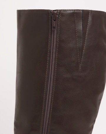 Eden Buckle Detail Knee High Boots - Extra Wide Fit (EEE) & Curvy Calf