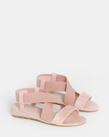 Dia Elasticated Low Wedge Espadrilles - Wide Fit (E)