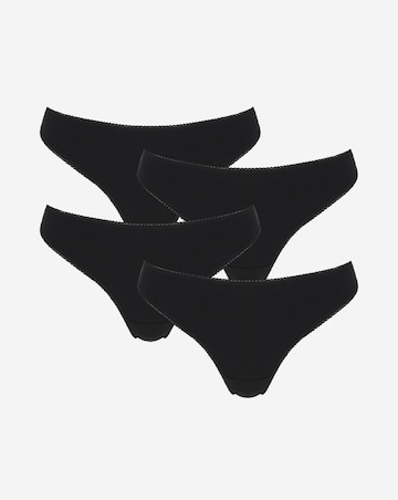 Pretty Secrets (4 Pack) Value Cotton Thongs Black