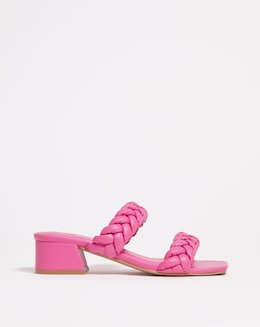 Isobel Plaited Low Block Heeled Sandals - Extra Wide Fit (EEE)