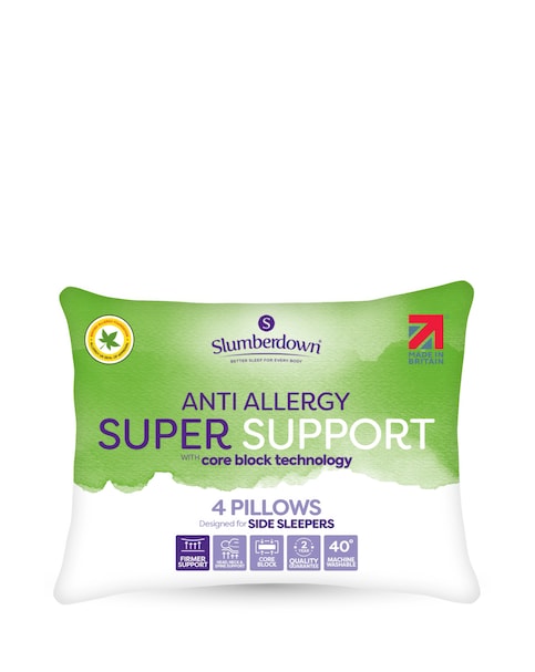 Slumberdown Super Support Anti Allergy 4 Pack Pillows