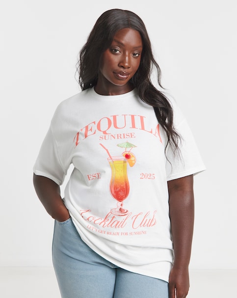 Simply Be White Tequila Slogan T-Shirt