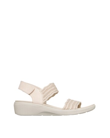 Skechers Arya Glitter Knit Sling Back White Sandals - Standard Fit (D)