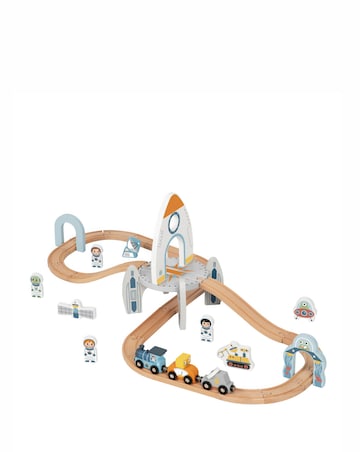 Tooky Wooden Space Station Train Set