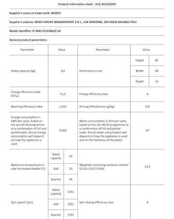 Indesit IP 846S Push & Go Washing Machine - Silver + Install