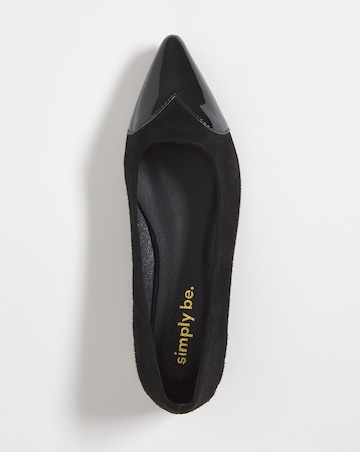 Maya Heart Toe Cap Ballerina Shoes - Wide Fit (E)