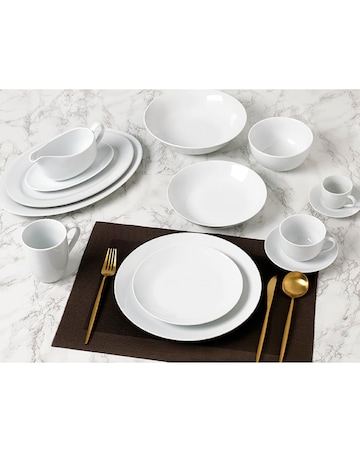 Waterside White Coupe 60 Piece Dinner Set
