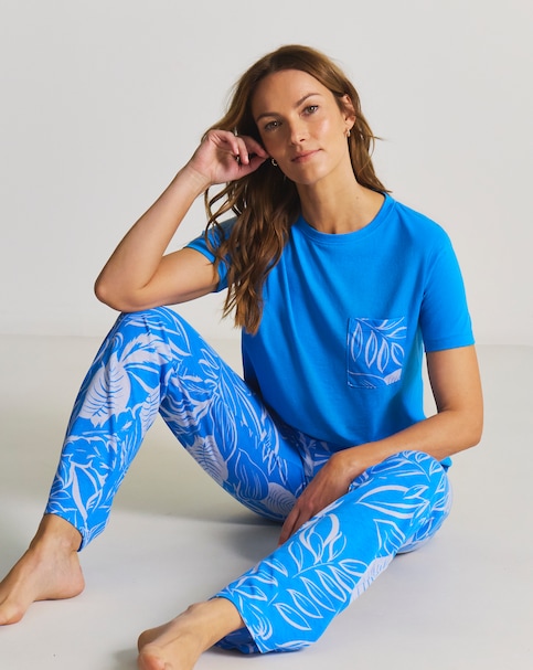 JD Williams Value Pyjama Set Leaf Print