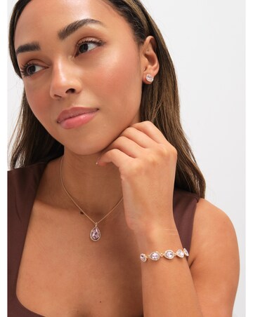 Jon Richard Gold Plated and Pink Pear Drop Trio Set - Gift Box