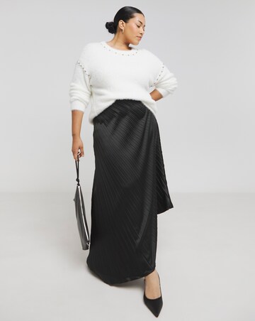 Joanna Hope Ivory Pearl Knit Trim Jumper