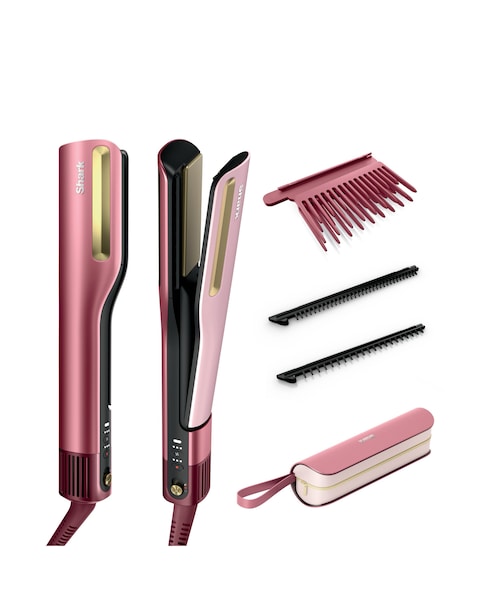 Shark SilkiPro Straight Hair Straightener + Dryer in One Tool HT401UKPK Pink