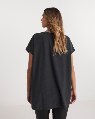 Charcoal Slouchy Dip Back Tee