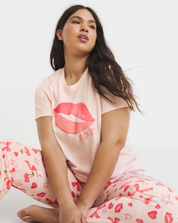 Simply Be Value Lip Print Pyjama Set