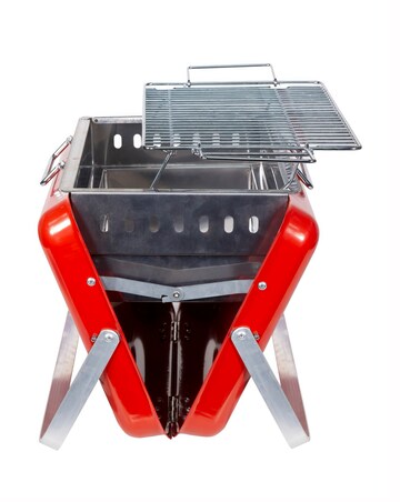 George Foreman Portable Red Briefcase Charcoal BBQ