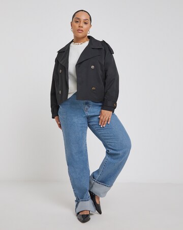 Black Cropped Trench