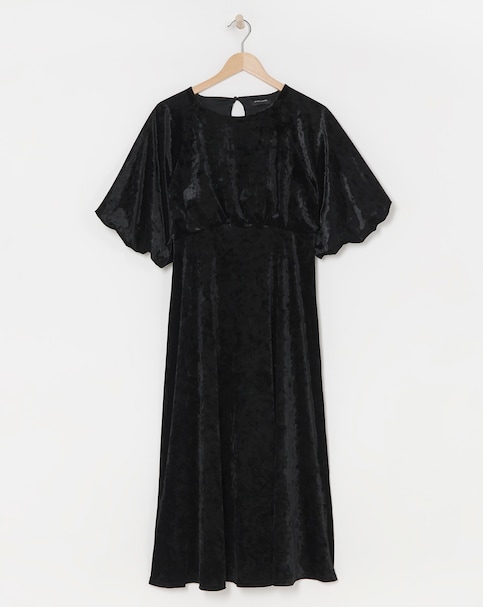 Crushed Velvet Midi Tea Dress