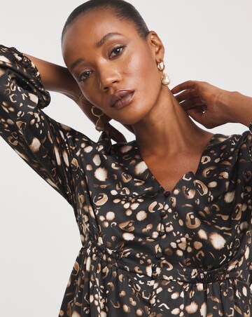 Matte Satin Button Front Tea Dress