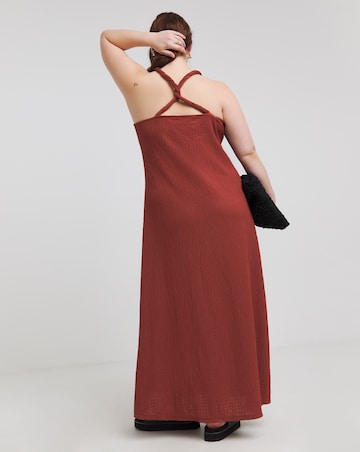 Simply Be Rust Textured Jersey Trapeze Maxi Dress