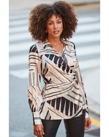 Sosandar Wrap Printed Shirt