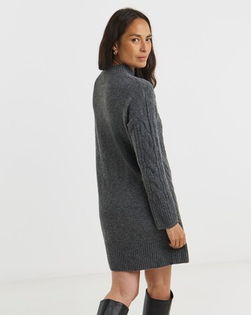 Charcoal Cable Jumper Dress