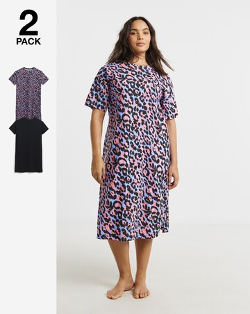Simply Be (2 Pack) Value Nighties Animal Print