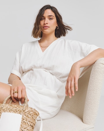 Simply Be White Cheesecloth Playsuit
