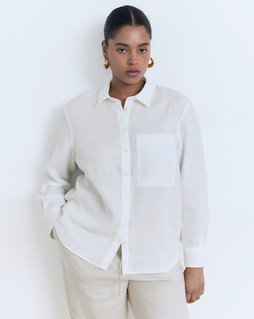 Mango White Long Sleeve Shirt