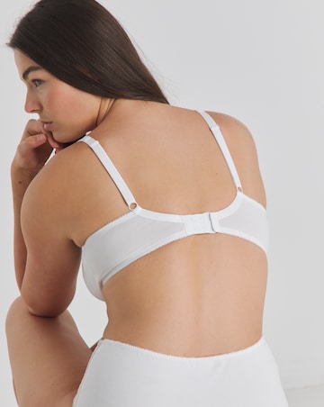 Pretty Secrets (2 Pack) Cotton Lace Non Wired Full Cup Bras (B-G) White/Black