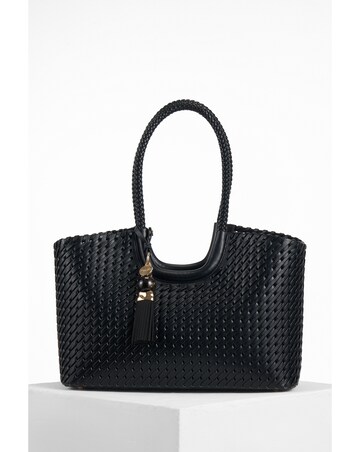 Luella Grey Lillie Black Whipstitch Tote
