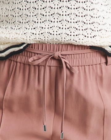Simply Be Terracotta Tie Waist Belt Twill Wide Leg Trousers