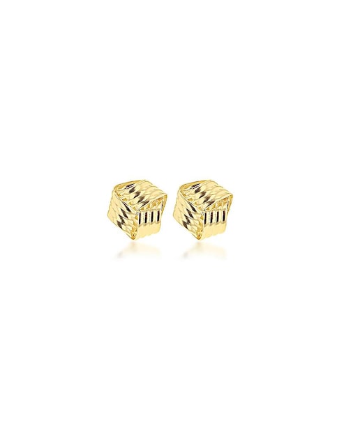9ct Gold Ribbed Knot Stud Earrings
