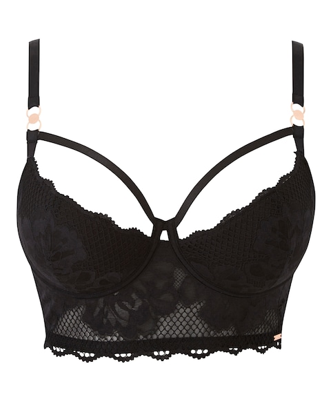 Figleaves Curve Amore Padded Balcony Bra B-H - Black