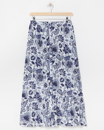 Anise Navy Print Tiered Co-Ord Maxi Skirt