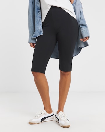 Black Knee Length Cotton Cycling Short