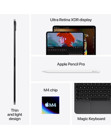 Apple iPad Pro (M4, 2024) 11inch Ultra Retina XDR Wi-Fi 1TB - Space Black
