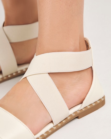 Jade Stretch Cross Flat Sandals Wide E Fit Simply Comfort