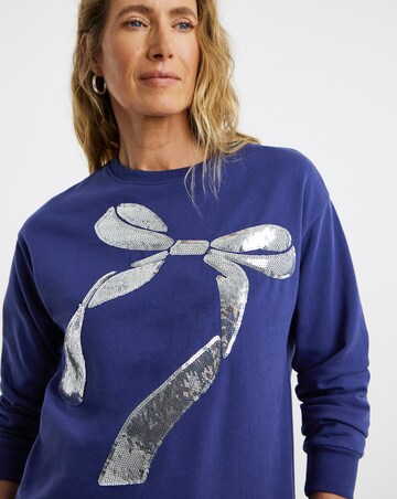 Placement Sequin Bow Sweatshirt