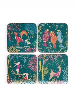 Sara Miller Woodland Tales Set of 4 Coasters