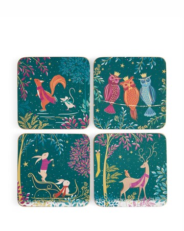 Sara Miller Woodland Tales Set of 4 Coasters