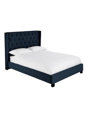 Allegra Winged Velvet Bed Frame