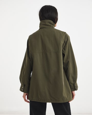 Simply Be Khaki Funnel Neck Lyocell Jacket